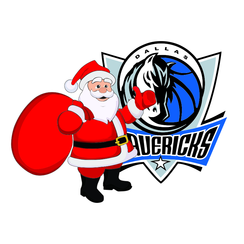 Dallas Mavericks Santa Claus Logo iron on paper